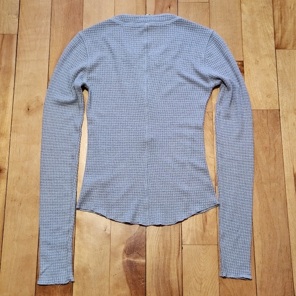Free People One Of The Girls Waffle Thermal Henley Top - XS - Picture 11 of 13
